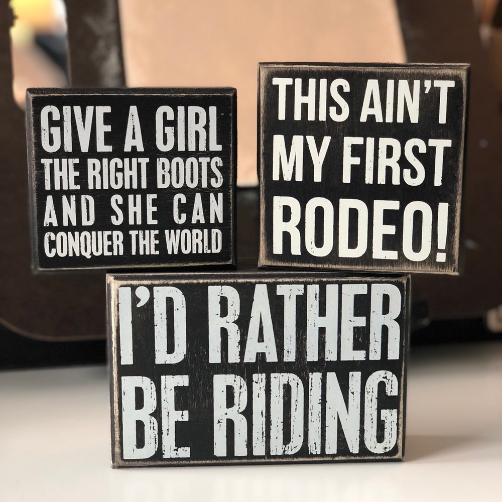 Cowgirl Box Signs/set of 3